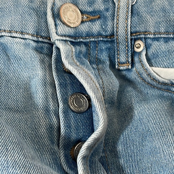 FOREVER 21 Button Fly Distressed Straight Denim Jeans Raw Hem Size 25 - Picture 9 of 9